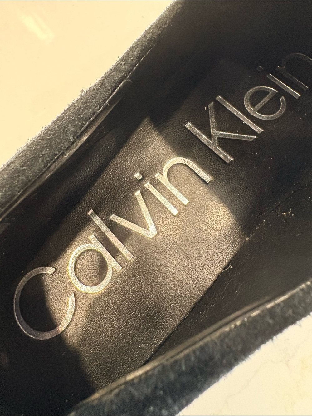 Calvin Klein Black Suede Lug-sole Penny Loafers - Picture 3 of 4